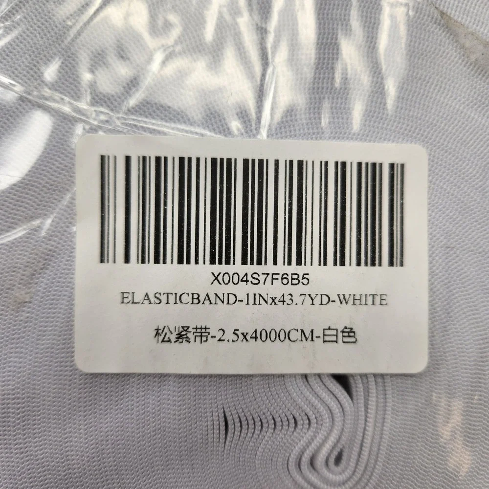Knit Elastic Band 1 Inch X 43.7 Yards White Waistband Trim Crafting New Rolled